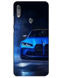 Чехол для Huawei Y6s с картинкой «Голубая BMW M4»