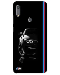 Чехол для Huawei Y6s с картинкой «Силуэт BMW в темноте»