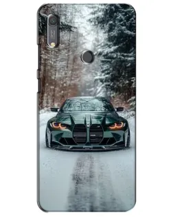 Чехол для Huawei Y6s с картинкой «BMW в зимнем лесу»