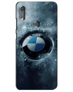 Чехол для Huawei Y6s с картинкой «Логотип BMW — лед»