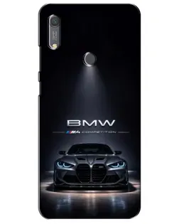Чехол для Huawei Y6s с картинкой «BMW сквозь ночной город»