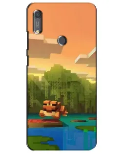 Чохол для Huawei Y6s з картинкою «Майнкрафт захід сонця»