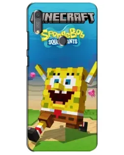 Чохол для Huawei Y6s з картинкою «Губка Боб Minecraft»