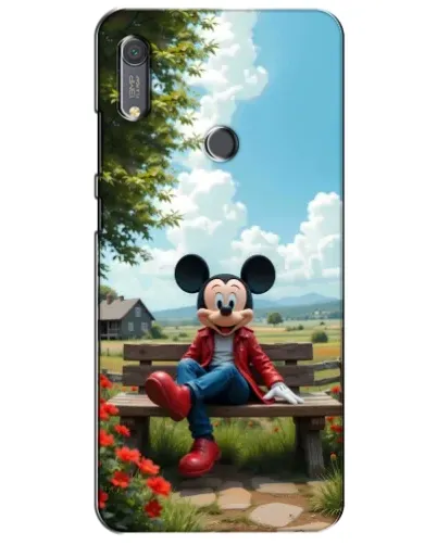 Чохол для Huawei Y6s з картинкою «Міккі на лавці»