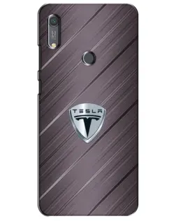 Чехол для Huawei Y6s с картинкой «Металлическая текстура Tesla»