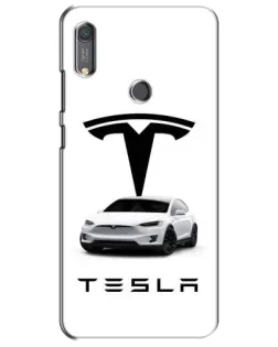 Чехол для Huawei Y6s с картинкой «Tesla White Style»