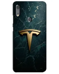 Чехол для Huawei Y6s с картинкой «Мраморная Tesla Gold»