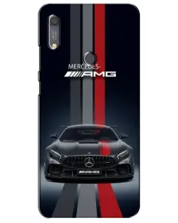 Чехол для Huawei Y6s с картинкой «Mercedes — белый карбон»