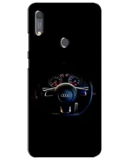 Чехол для Huawei Y6s с картинкой «Салон Audi — руль»