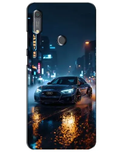 Чехол для Huawei Y6s с картинкой «Ночной город и Audi»
