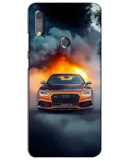 Чохол для Huawei Y6s з картинкою «Audi у вогняному диму»