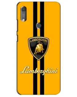 Чехол для Huawei Y6s с картинкой «Lamborghini Stripe желтый»
