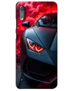Чехол для Huawei Y6s с картинкой «Lamborghini красное сияние»