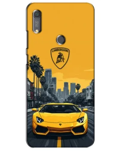 Чехол для Huawei Y6s с картинкой «Желтый Lamborghini город» Чехол для Huawei Y6s с картинкой «Желтый Lamborghini город»