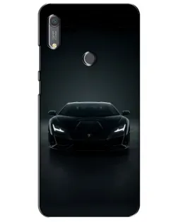 Чехол для Huawei Y6s с картинкой «Черный Lamborghini Aventador»