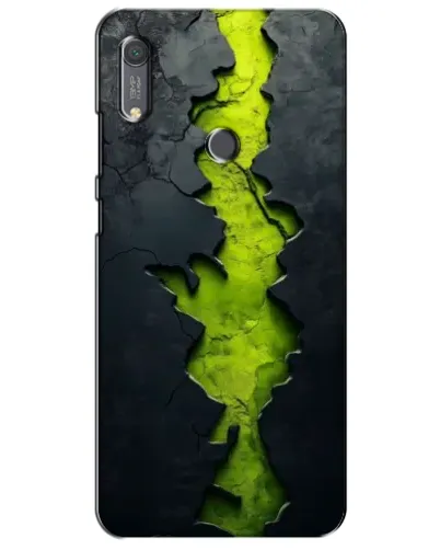 Чехол для Huawei Y6s с картинкой «Салатовый разлом скалы»