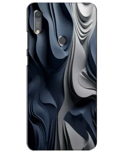 Чехол для Huawei Y6s с картинкой «Объемные синие складки»