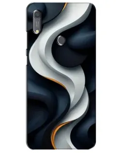 Чехол для Huawei Y6s с картинкой «Объемные черно-белые ленты» Чехол для Huawei Y6s с картинкой «Объемные черно-белые ленты»