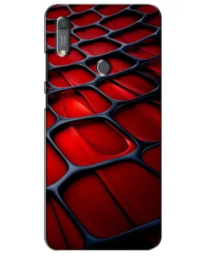 Чехол для Huawei Y6s с картинкой «Красная глянцевая сетка»