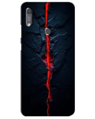 Чехол для Huawei Y6s с картинкой «Kрасная лавовая трещина»
