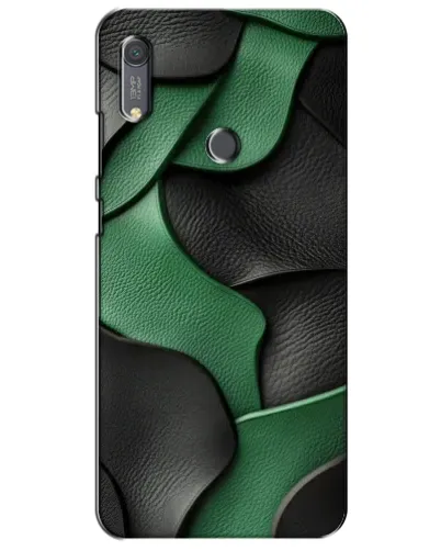 Чехол для Huawei Y6s с картинкой «Зеленые кожаные волны»