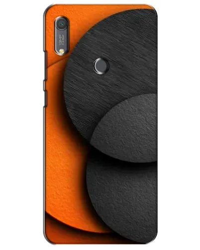 Чехол для Huawei Y6s с картинкой «Геометрия оранжевых кругов»