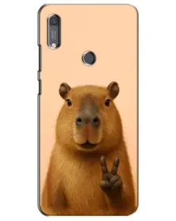 Чехол для Huawei Y6s с картинкой «Капибара виктория»
