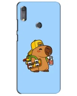 Чехол для Huawei Y6s с картинкой «Капибара на скейте»