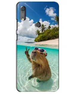 Чехол для Huawei Y6s с картинкой «Капибара на море»