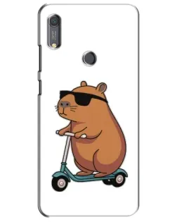 Чехол для Huawei Y6s с картинкой «Капибара на самокате»