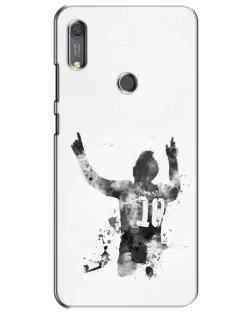 Чохол для Huawei Y6s з картинкою «Чорно-білий силует Мессі»