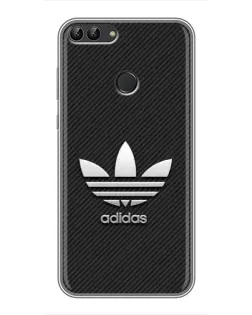 Чехол для Huawei Y7 Prime 2018 с картинкой «Adidas Карбоновая текстура»