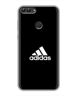 Чехол для Huawei Y7 Prime 2018 с картинкой «Черная классика Adidas»