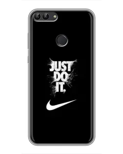 Чехол для Huawei Y7 Prime 2018 с картинкой «Текстовый принт Nike»