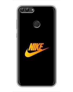 Чехол для Huawei Y7 Prime 2018 с картинкой «Золотой логотип Nike»