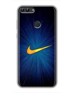 Чехол для Huawei Y7 Prime 2018 с картинкой «Синий пульс Nike»
