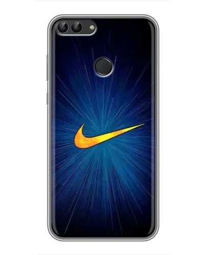 Чехол для Huawei Y7 Prime 2018 с картинкой «Синий пульс Nike» Чехол для Huawei Y7 Prime 2018 с картинкой «Синий пульс Nike»