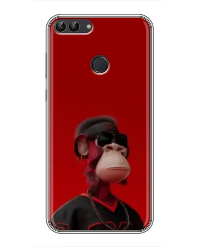 Чехол для Huawei Y7 Prime 2018 с картинкой «Bored Ape в красном»