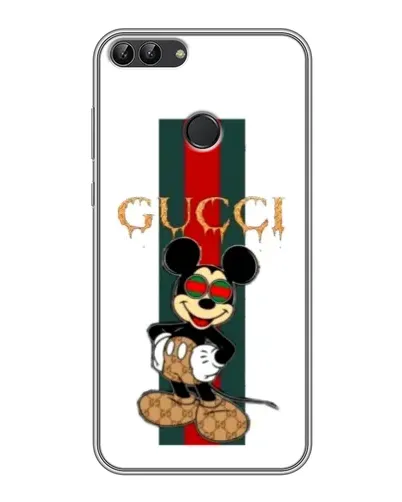 Чехол для Huawei Y7 Prime 2018 с картинкой «Микки Маус Gucci — полосы»