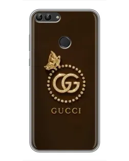 Чехол для Huawei Y7 Prime 2018 с картинкой «Gucci — золотая бабочка»