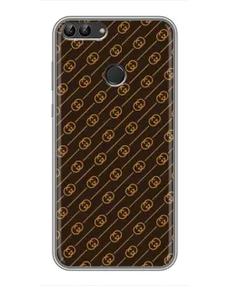 Чехол для Huawei Y7 Prime 2018 с картинкой «Gucci — золотые диагонали»