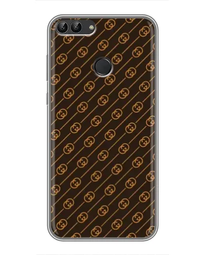 Чехол для Huawei Y7 Prime 2018 с картинкой «Gucci — золотые диагонали»