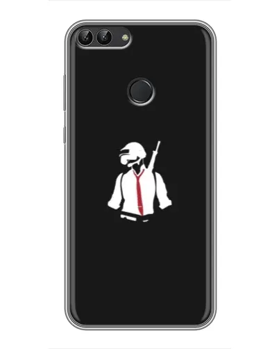 Чехол для Huawei Y7 Prime 2018 с картинкой «PUBG — силуэт воина»
