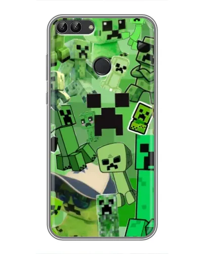Чехол для Huawei Y7 Prime 2018 с картинкой «Криперы Minecraft»