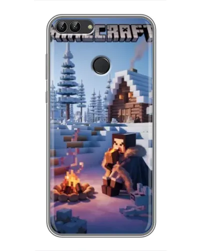 Чехол для Huawei Y7 Prime 2018 с картинкой «Зимний Minecraft»