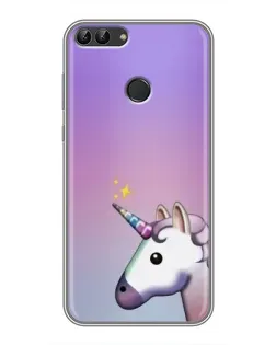 Чехол для Huawei Y7 Prime 2018 с картинкой «Единорог градиент»