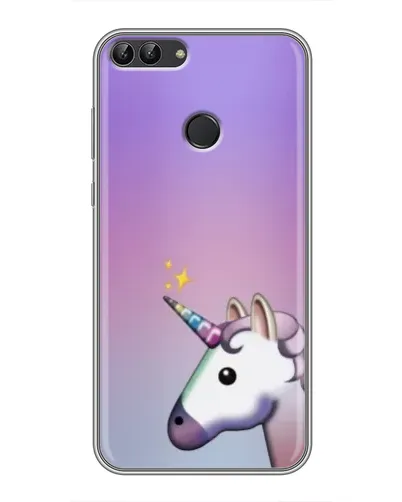 Чехол для Huawei Y7 Prime 2018 с картинкой «Единорог градиент»