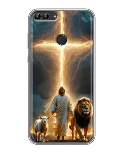 Чехол для Huawei Y7 Prime 2018 с картинкой «Лев Иуды и Свет»