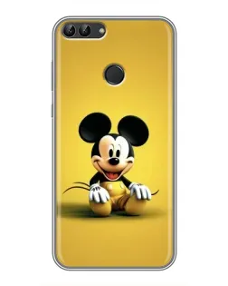 Чехол для Huawei Y7 Prime 2018 с картинкой «Микки на желтом»