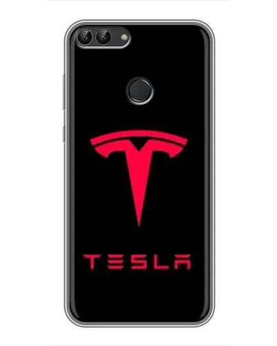 Чехол для Huawei Y7 Prime 2018 с картинкой «Tesla Red Logo»